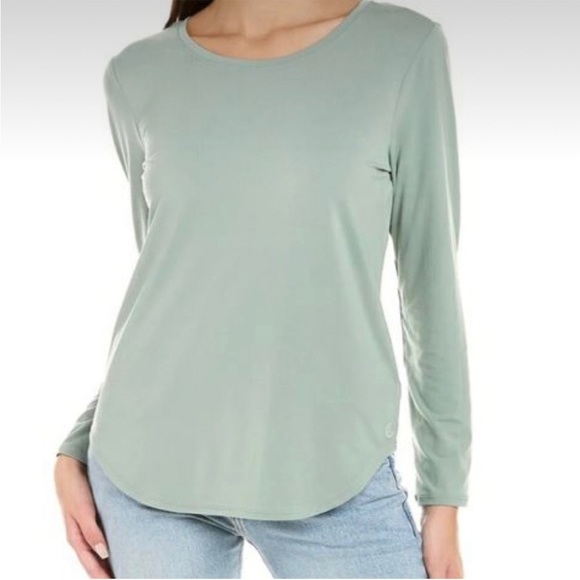 JOHNNY WAS CALME Effect Long Sleeve Mesh Yoke Tee Size XXL NWT - Picture 1 of 7